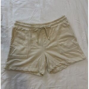 Lee Workwear Cream Terry Drawstring Pull On Shorts Large